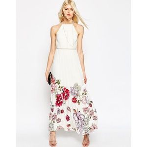 ASOS Occasion Floral Pleated Maxi dress